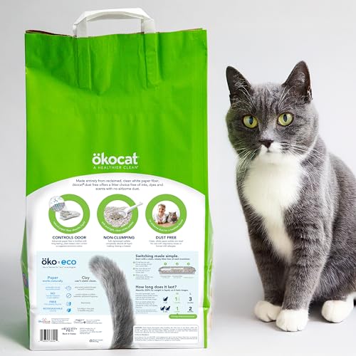 ökocat litière papier sans parfum, idéale pour chats sensibles