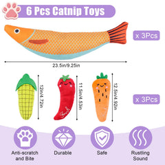 Okxiri ensemble de 6 jouets chat, herbe à chat naturelle, éveillant les sens