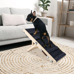 Okydoky rampe petite-chien ensemble bois gris, facilite l'acces au canape