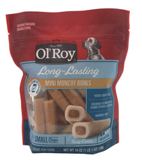 Ol' Roy Mini Munchy Bones au beurre de cacahuète, bouchée croquante pour petits chiens.