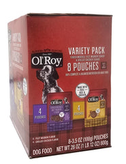 Ol' Roy variete 8 sachets: emballage pratique pour varier les repas de chien.