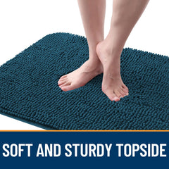 OLANLY tapis chenille: profil mince s'adaptant sous les portes.