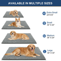 OLANLY Tapis porte-chien antiderapante gris offre une base stable.