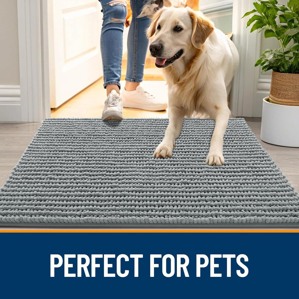 OLANLY Tapis porte design minimaliste gris, s’intègre à tout décor.
