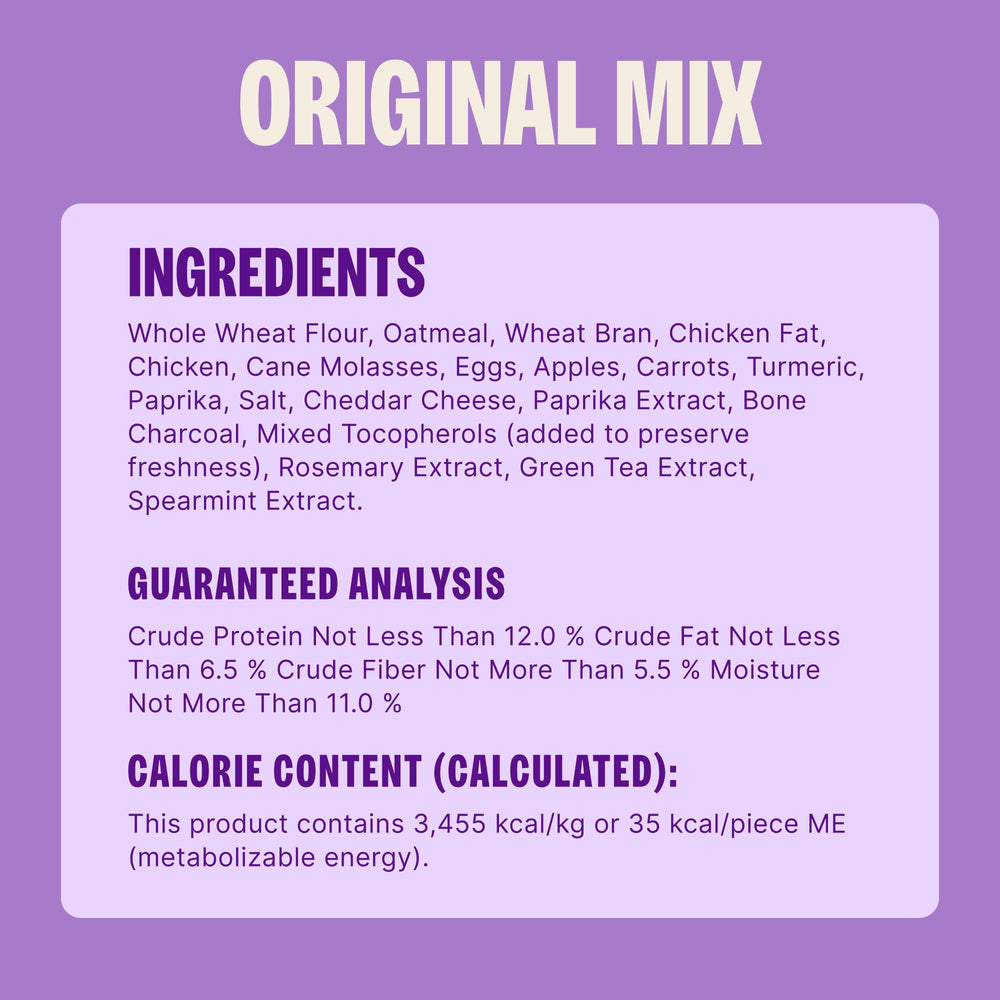 Ingrédients naturels des biscuits Original Mini sans conservateurs artificiels.