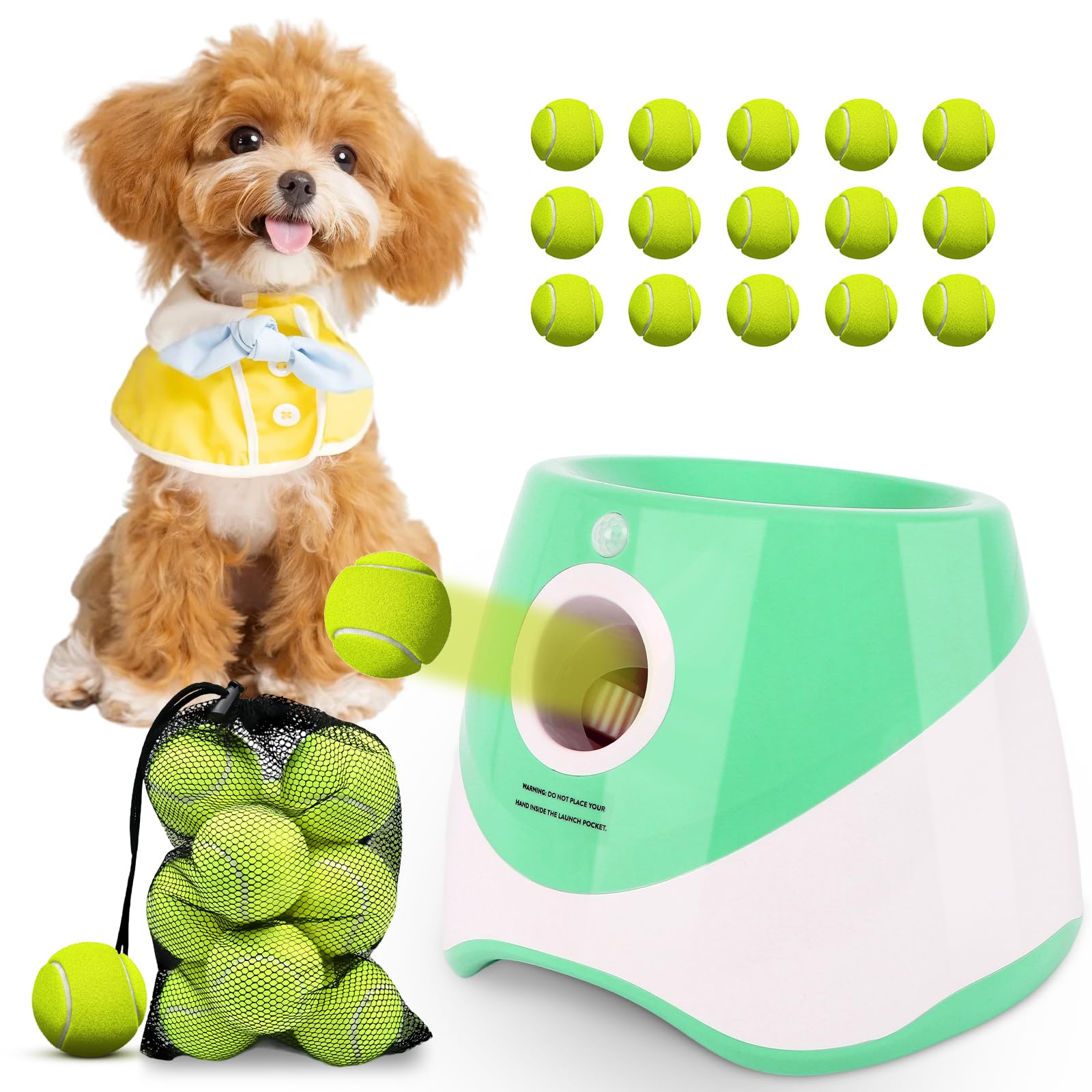OLenyer lanceur-balle automatique pour chien, favorise le jeu et l'exercice en intérieur.