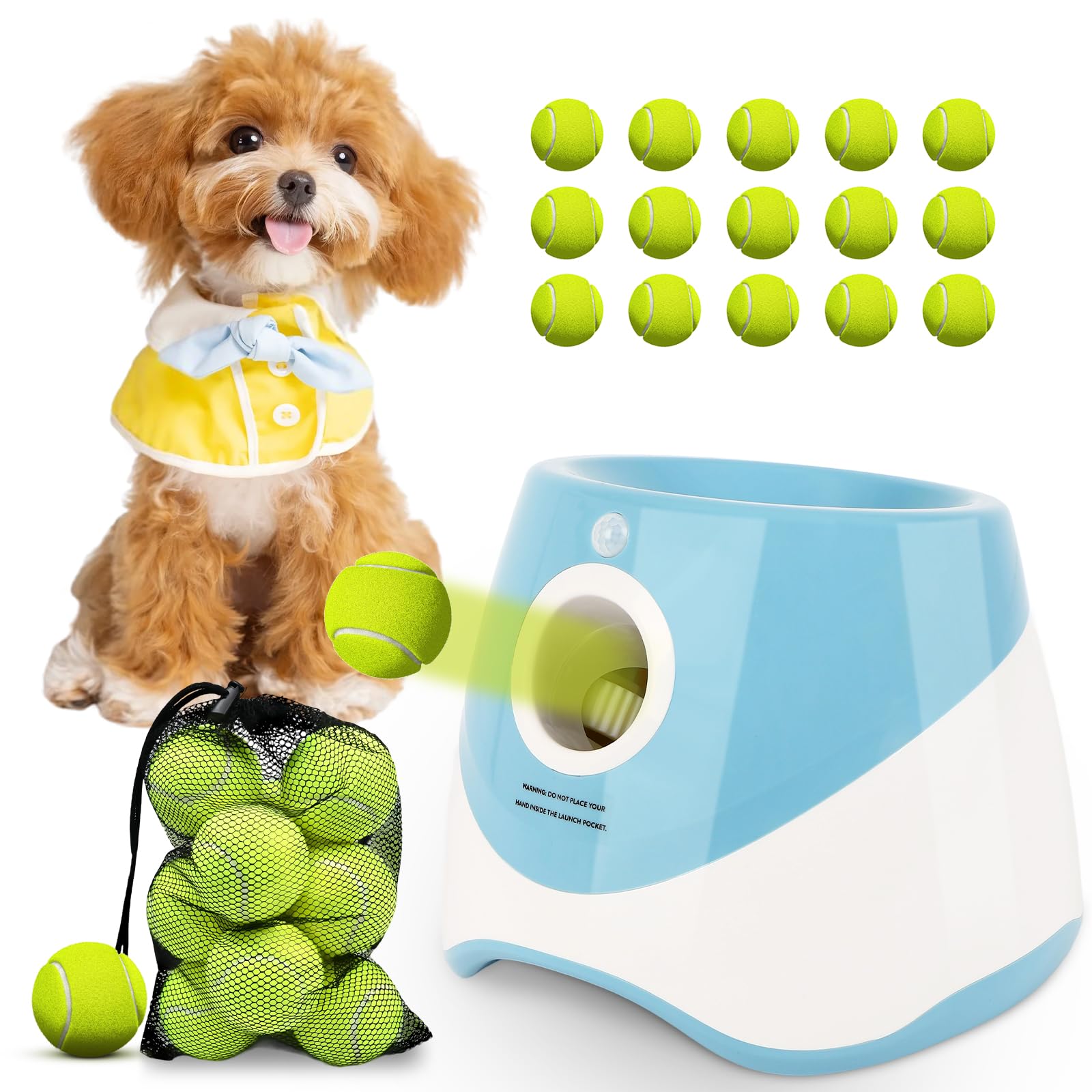 OLenyer lanceur-chien avec balle mini 2 pouces pour jeux intérieurs
