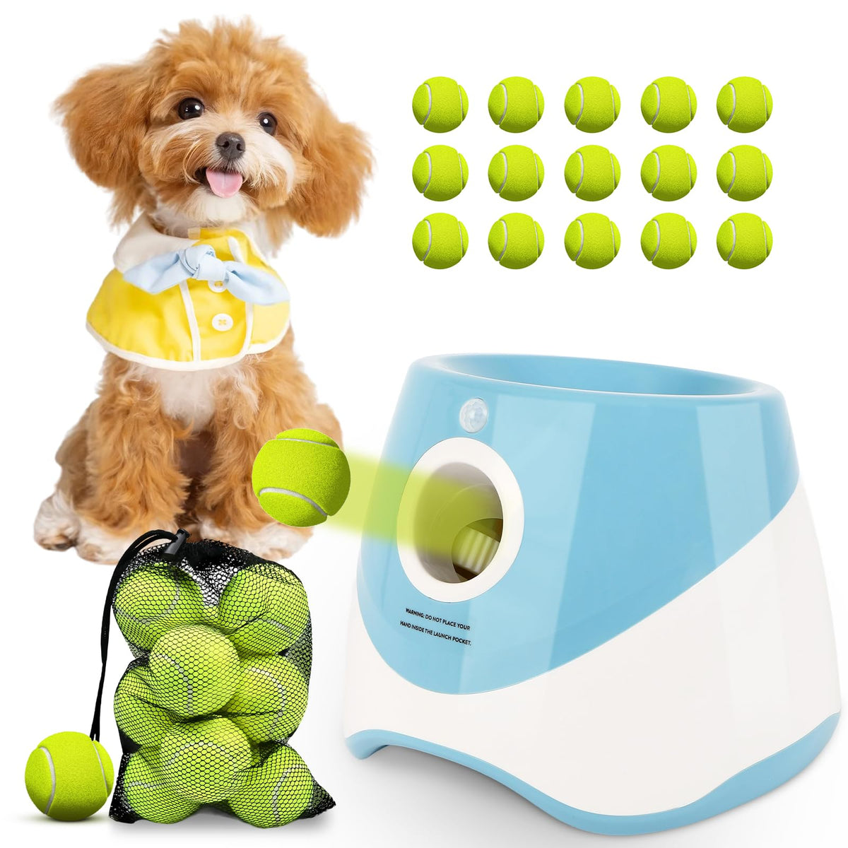 OLenyer lanceur-chien avec balle mini 2 pouces pour jeux intérieurs