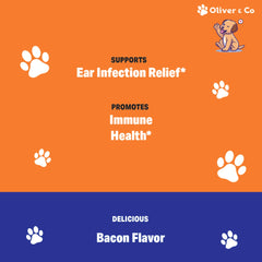 Gouttes oreilles chien Oliver & Co melange alimentaire.