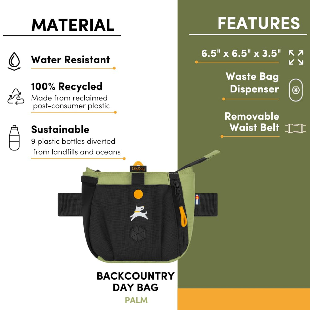 OllyDog Backcountry Day Bag disponible en plusieurs couleurs et imprimés pour tous les styles.