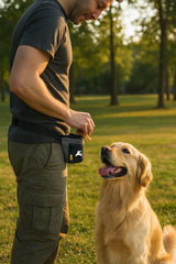OllyDog Goodie Treat Bag fermeture magnétique facilitant les récompenses lors de l'entraînement.