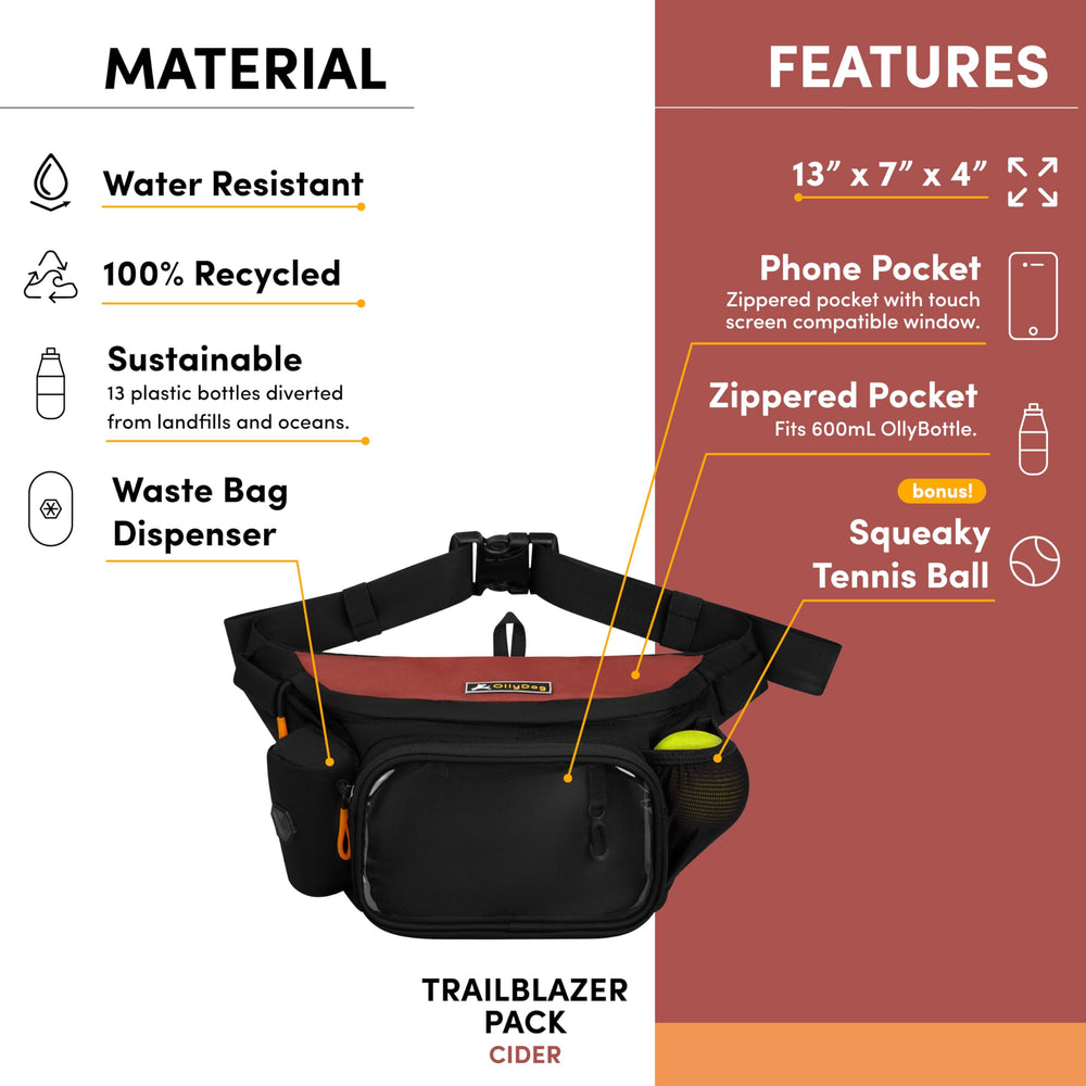 OllyDog Trailblazer Pack, sangle réglable pour un confort sur toutes les activités