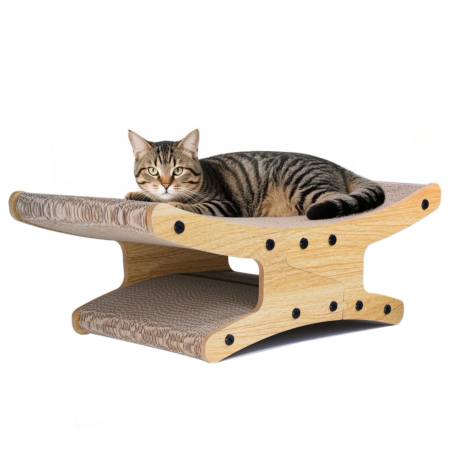 Olurrsia grattoir-chat réversible grand lit: surface spacieuse pour l’étirement et le repos.