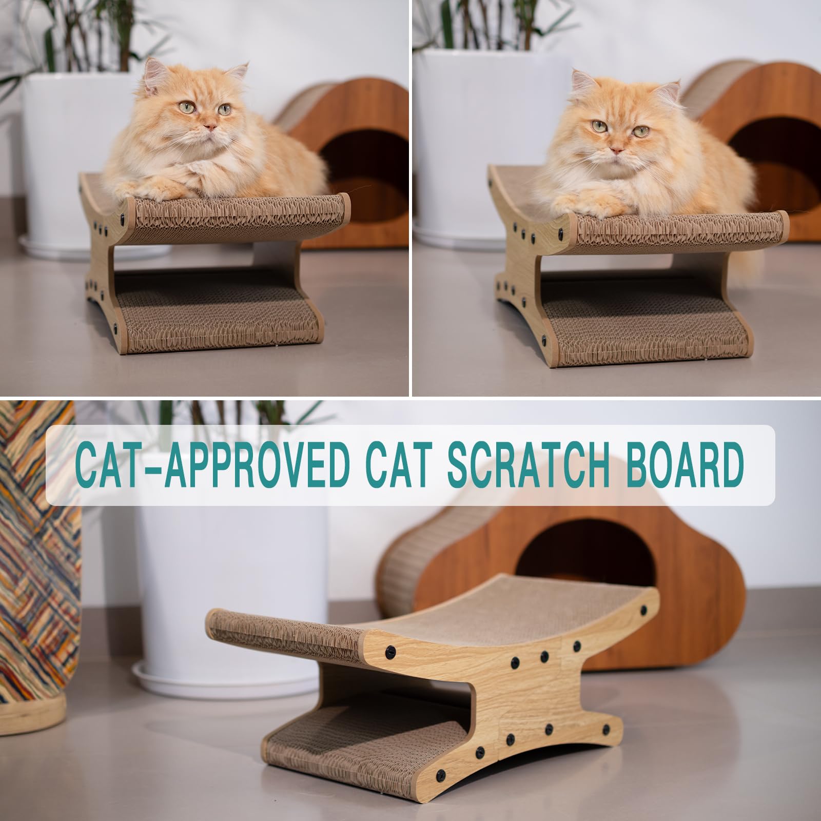 Olurrsia grattoir-chat materiau durable carton: structure robuste pour un usage durable.