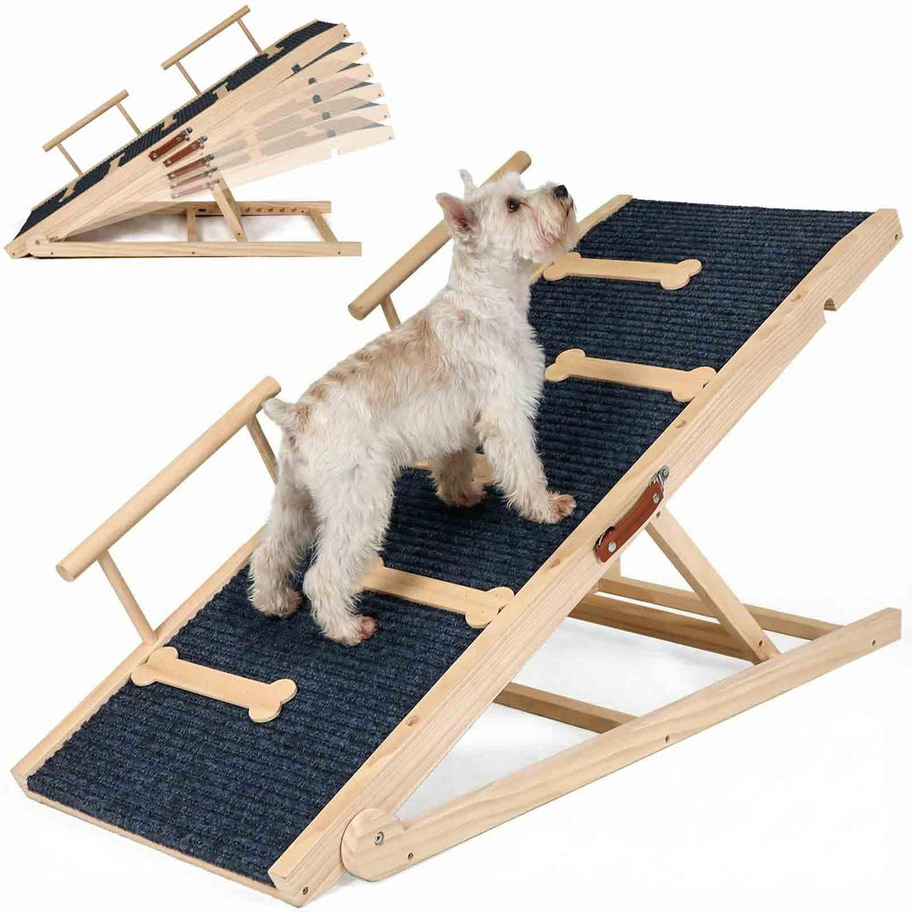 OLYMSOLD rampe chien bois lit haut, montée facile et sécurisée