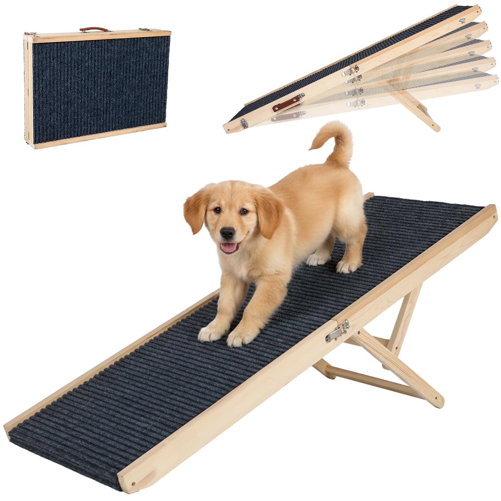 Rampe OLYMSOLD pour chien facilitant l’accès au lit, légère et stable.