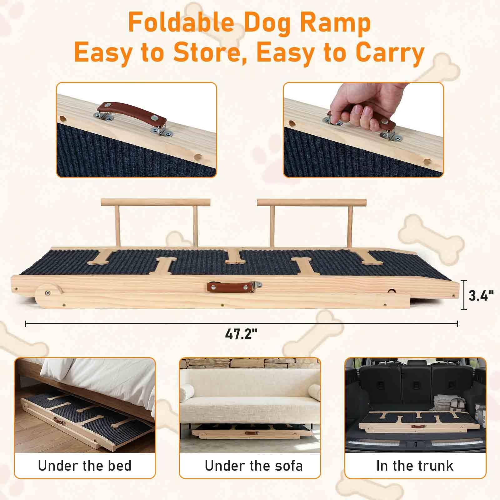 OLYMSOLD rampe chien portable et légère pour déplacements