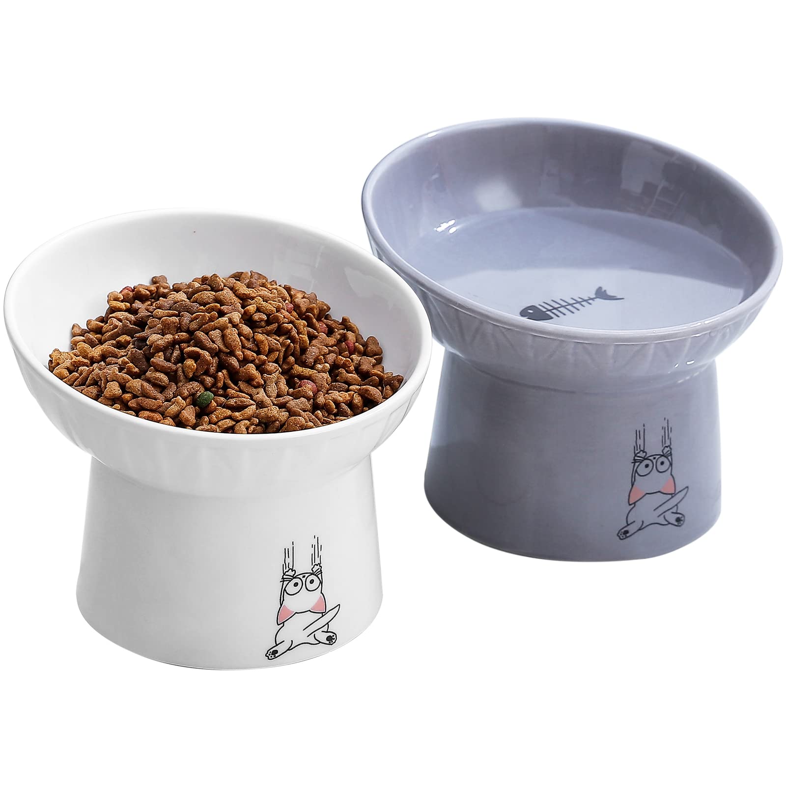 OMAYKEY bol chat elevé incline facilite repas naturel et confort du cou
