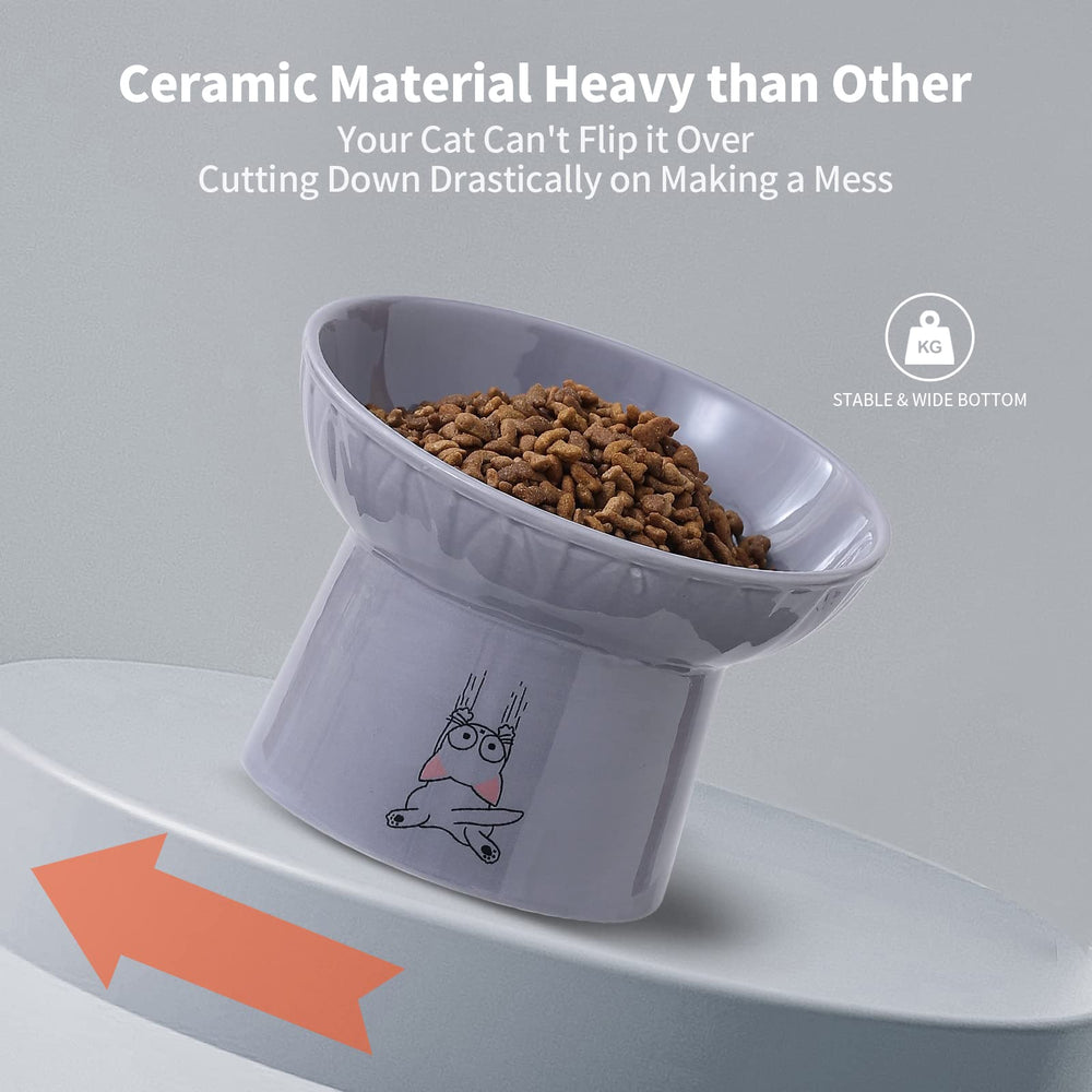 OMAYKEY bol chat design élégant blanc gris s'intègre dans votre cuisine