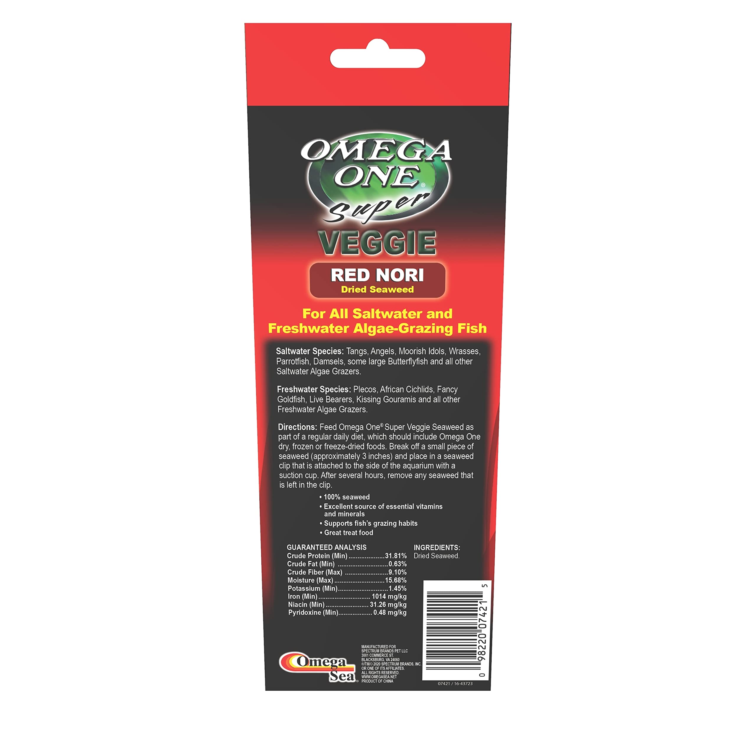 Algues rouges Omega One, ingrédients naturels et nutriments essentiels.
