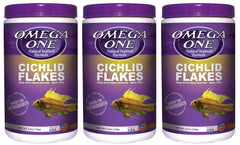 Omega One flocons cichlides – flocons secs favorisant une coloration naturelle et un appétit sain.