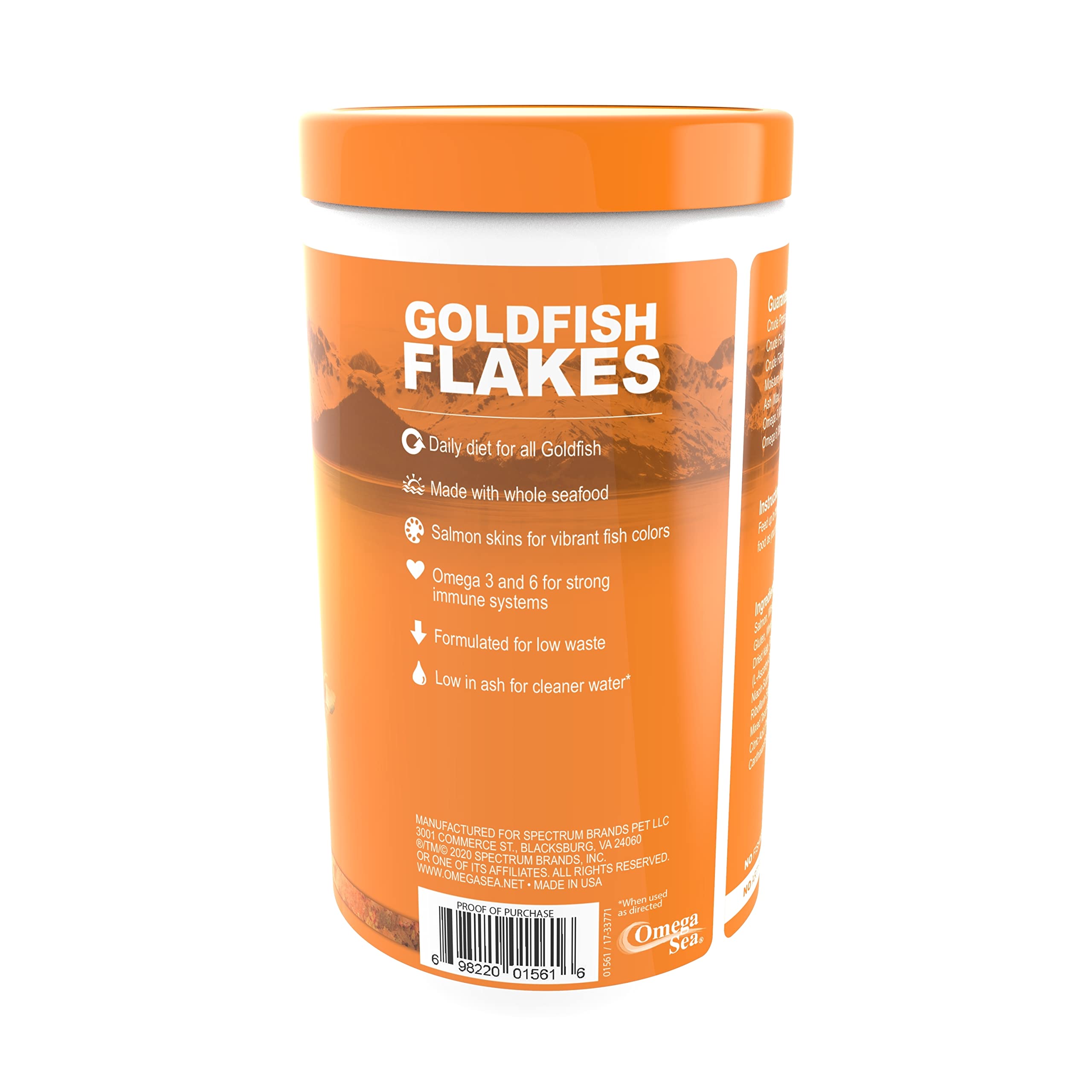Omega One Flocons Poissons Rouges, pot – fraîcheur préservée et conservation.