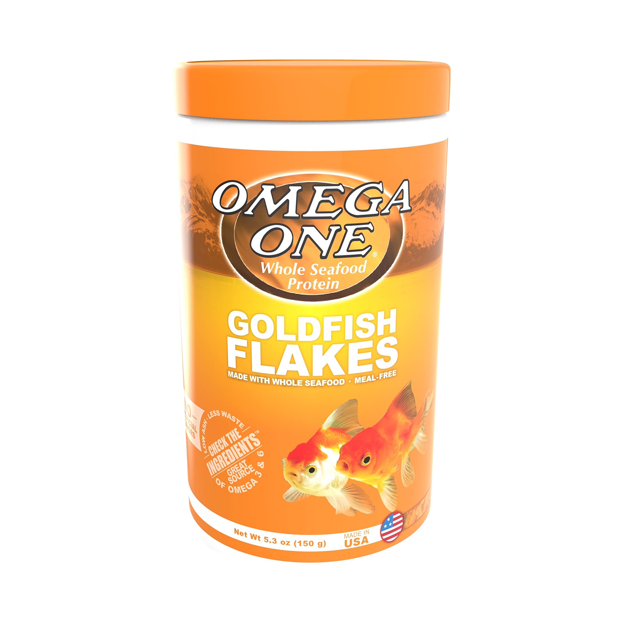 Omega One Flocons pour Poissons Rouges, verser facilement – formulation prête à nourrir.