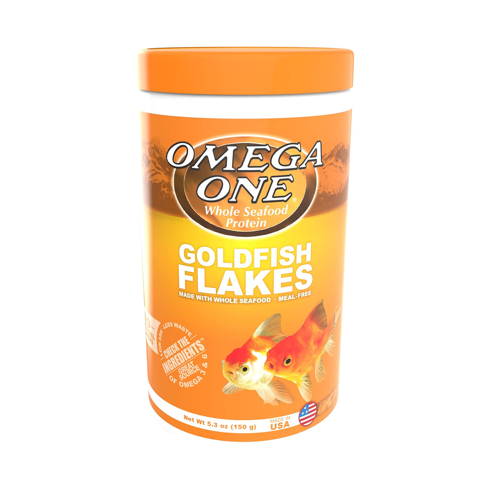 Omega One Flocons pour Poissons Rouges, verser facilement – formulation prête à nourrir.