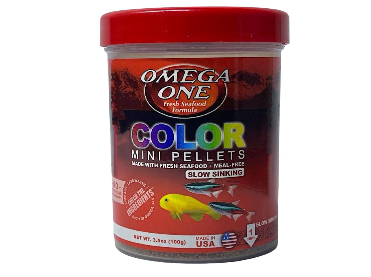 Omega One granules colorés mini, couleurs plus vives chez les poissons et énergie soutenue