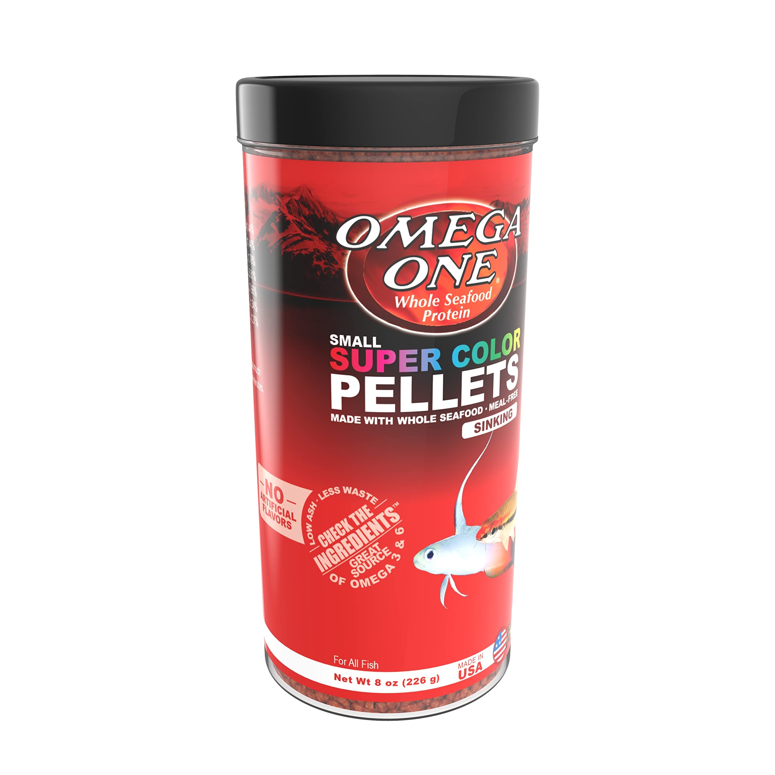 Nourrissage quotidien avec Omega One, pour des couleurs plus vives des poissons.