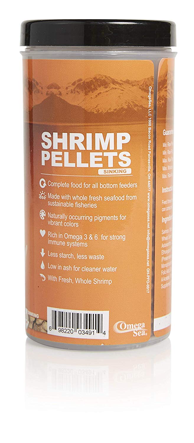 Omega One pellets crevettes coulants 8mm, réduction de déchets et eau plus claire