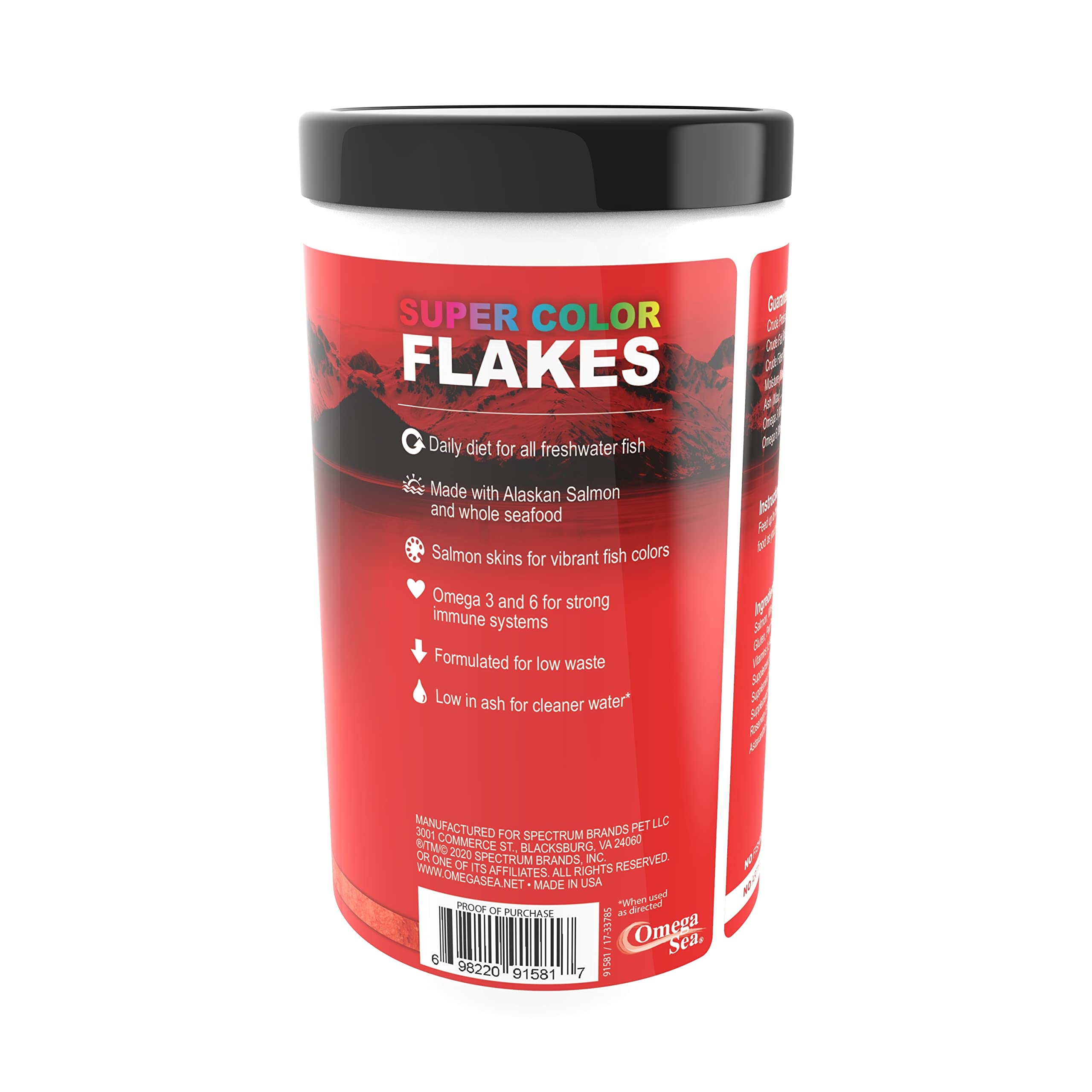 Omega One Super Color Flakes alimentation colorée pour poissons.