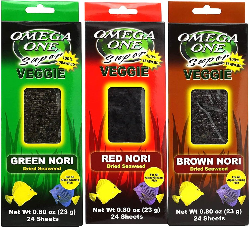 Omega One Super Veggie – morceaux pré-coupés pratiques pour nourrir les poissons facilement.