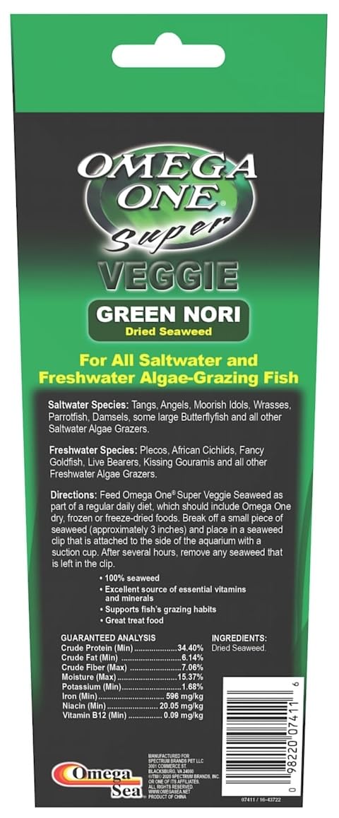 Omega One Super Veggie: utilisation en aquarium pour nourrir algivores