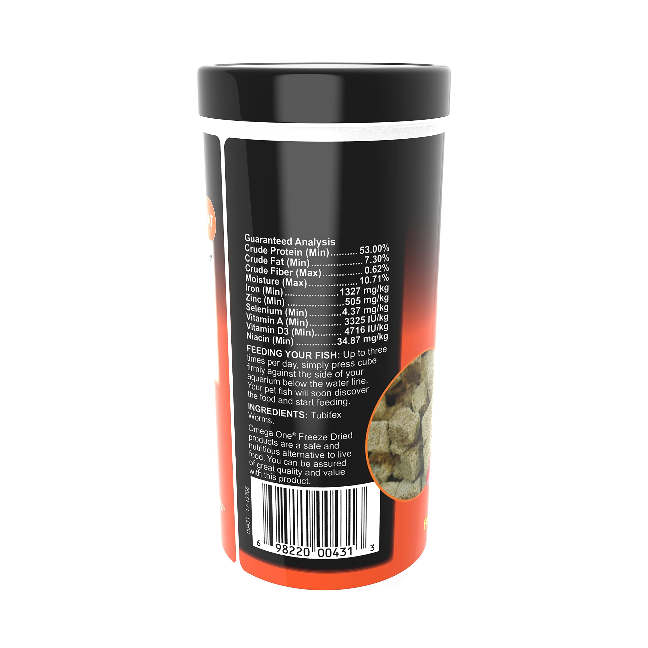 Omega One tubifex séchés poissons dans aquarium, aliment sûr et polyvalent