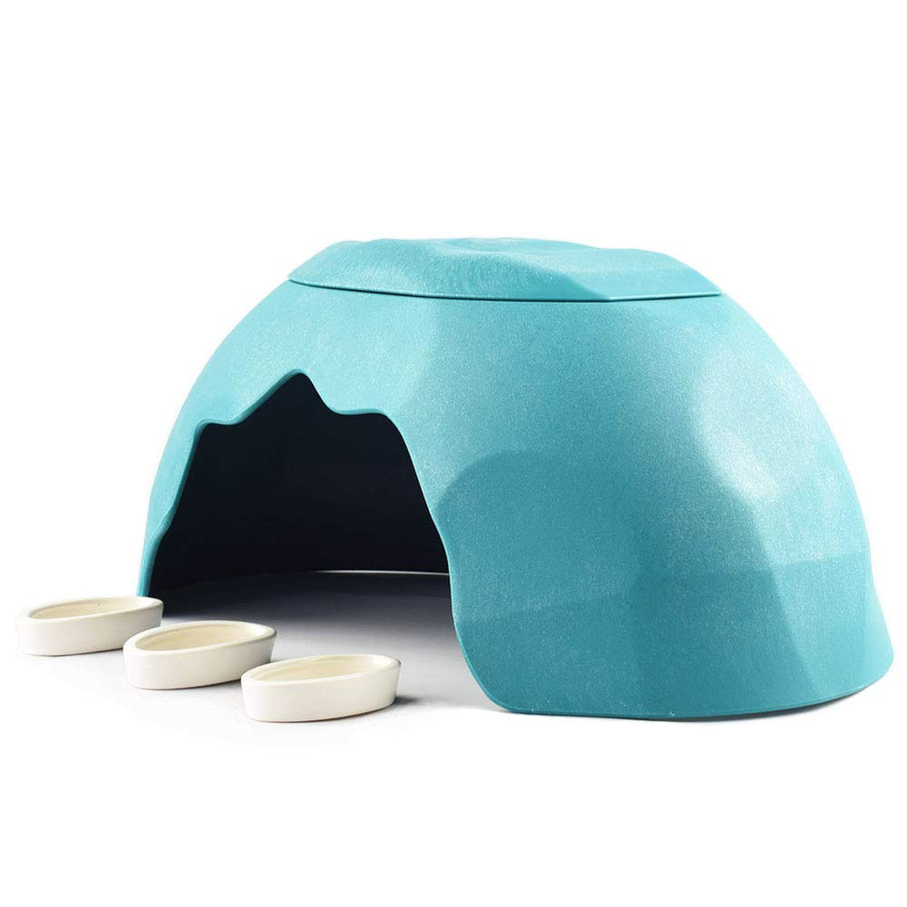 OMEM Reptiles House cachette terrarium bleu, espace privé pour repos