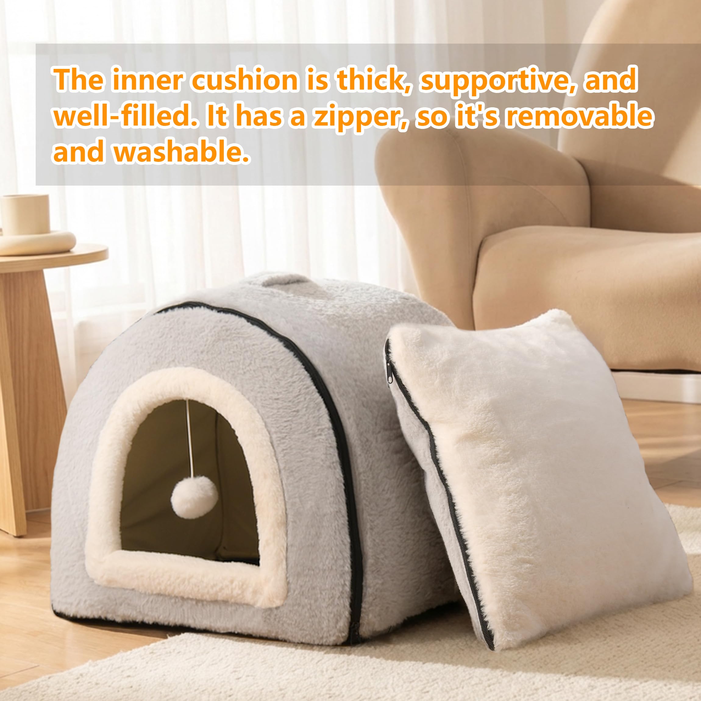 OMIVIER lit pour chat pliable, rangement rapide et pratique.