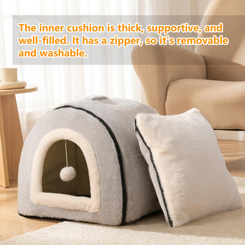 OMIVIER lit pour chat pliable, rangement rapide et pratique.