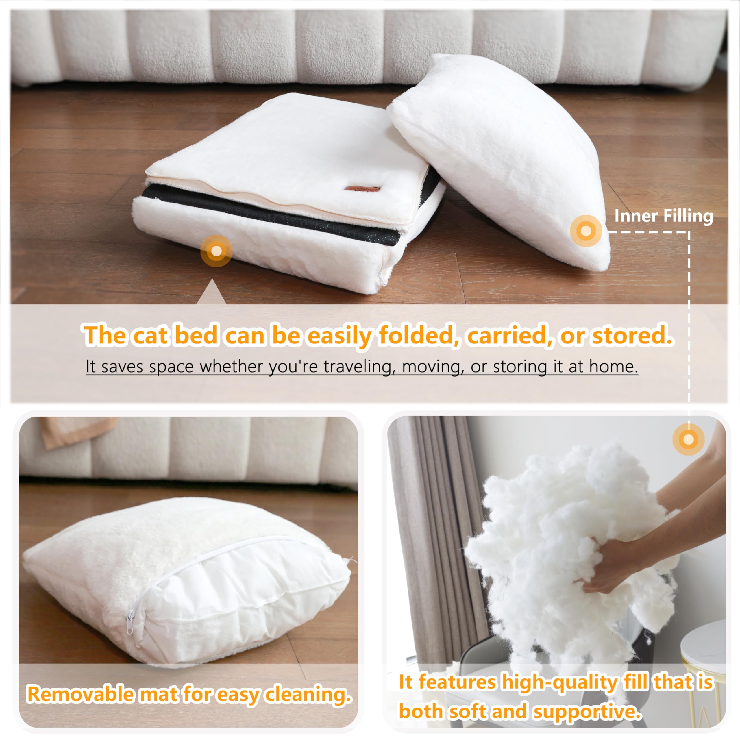 OMIVIER lit-chat boule peluche suspendue: jouet intégré pour stimulation.