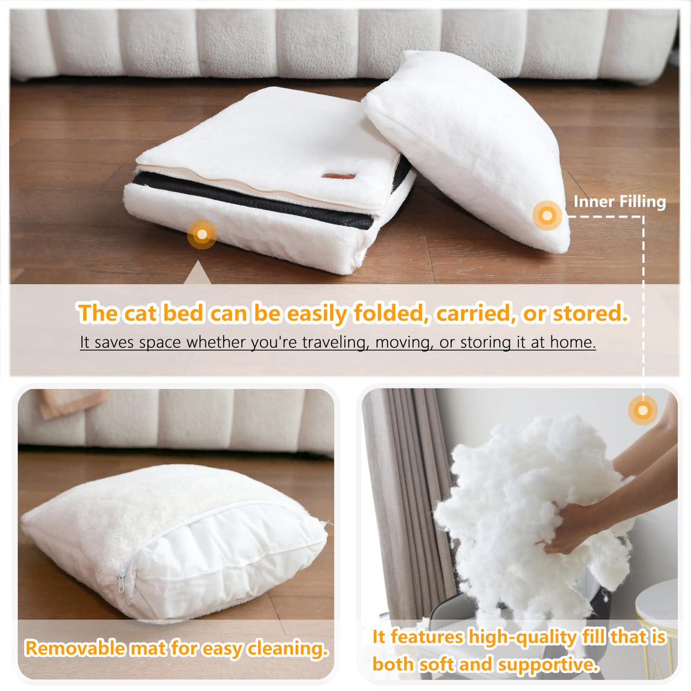 OMIVIER lit-chat boule peluche suspendue: jouet intégré pour stimulation.