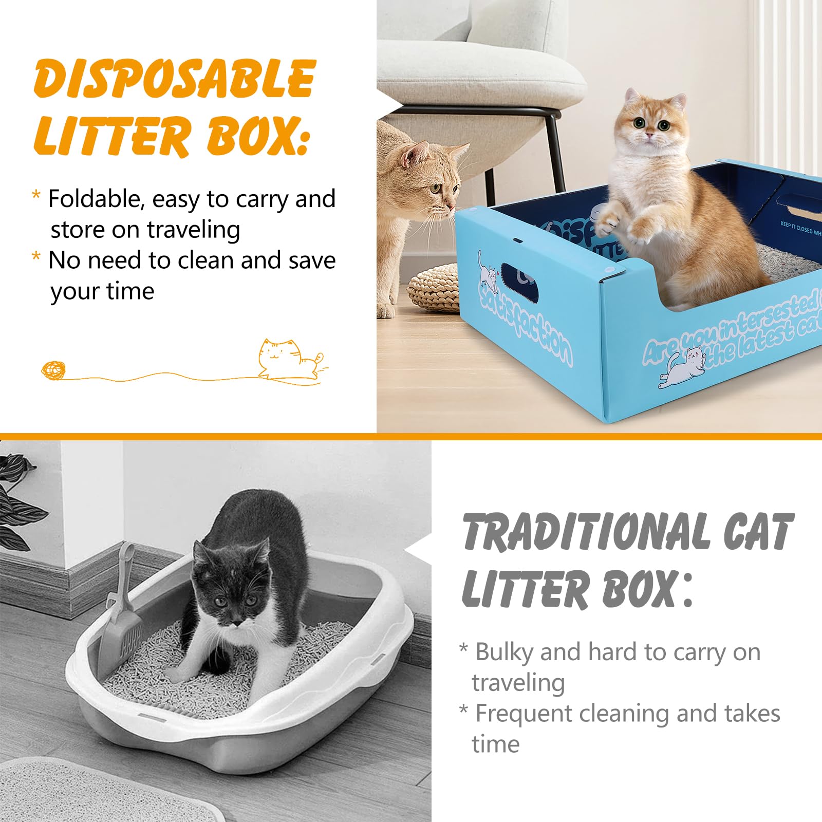 Ondware boîte-litière pliable: rangement et transport faciles.