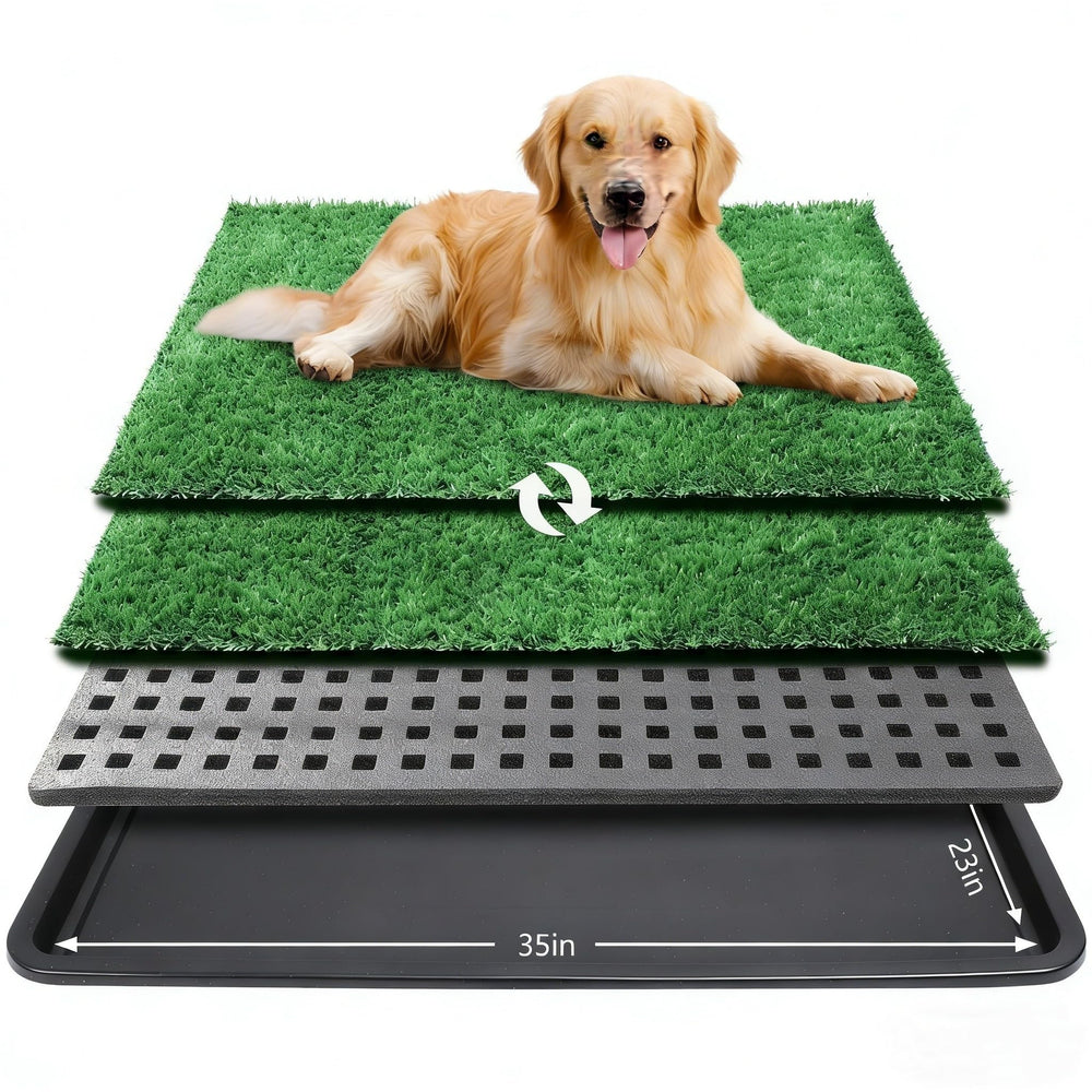 Ondware-tapis-herbe-chien-89x58-bac : surface réaliste pour l’entraînement.