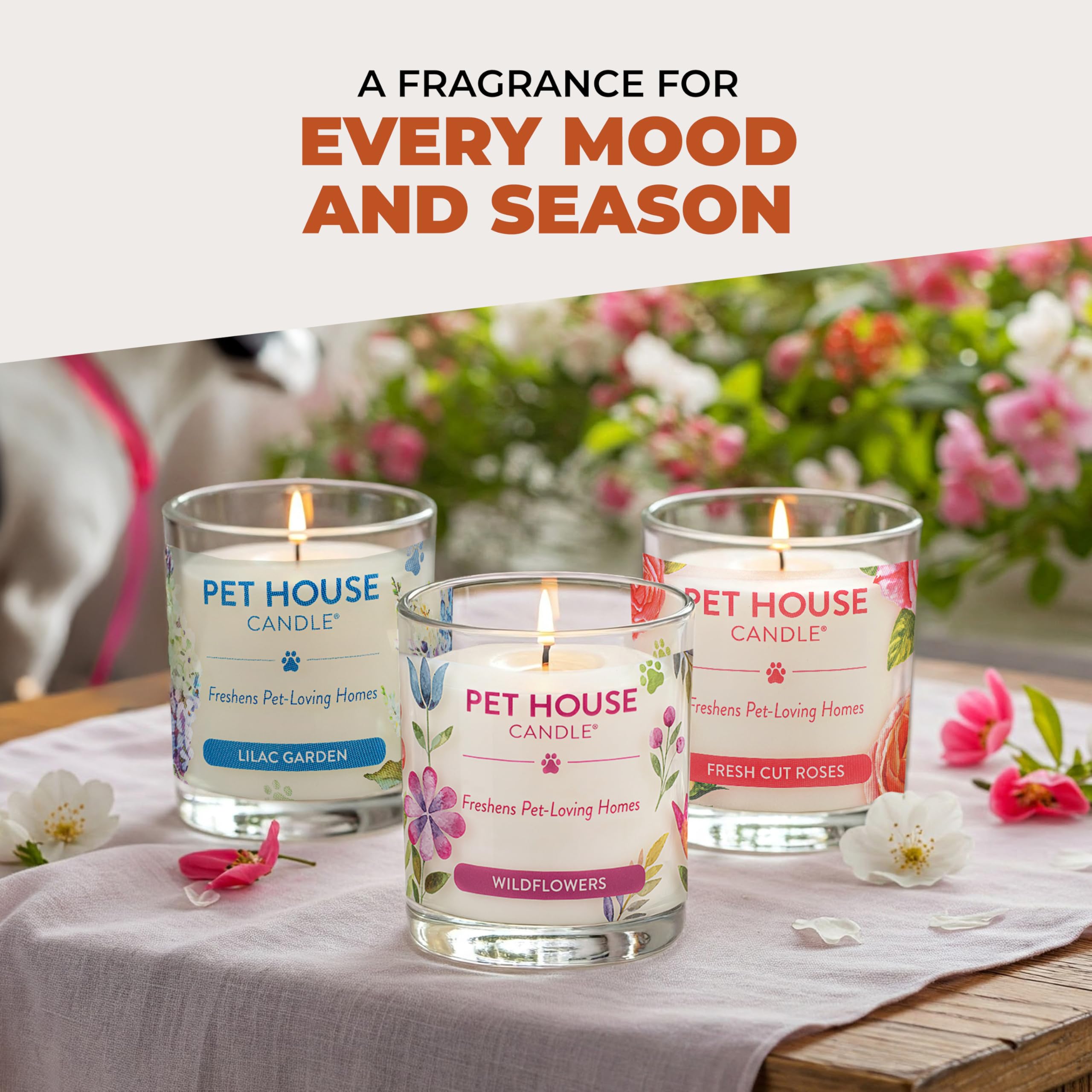 One Fur All bougie salle de bain neutre, parfum subtil et frais.