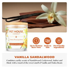 One Fur All bougie soja cire pure parfum naturel et durable Vanille Santal.