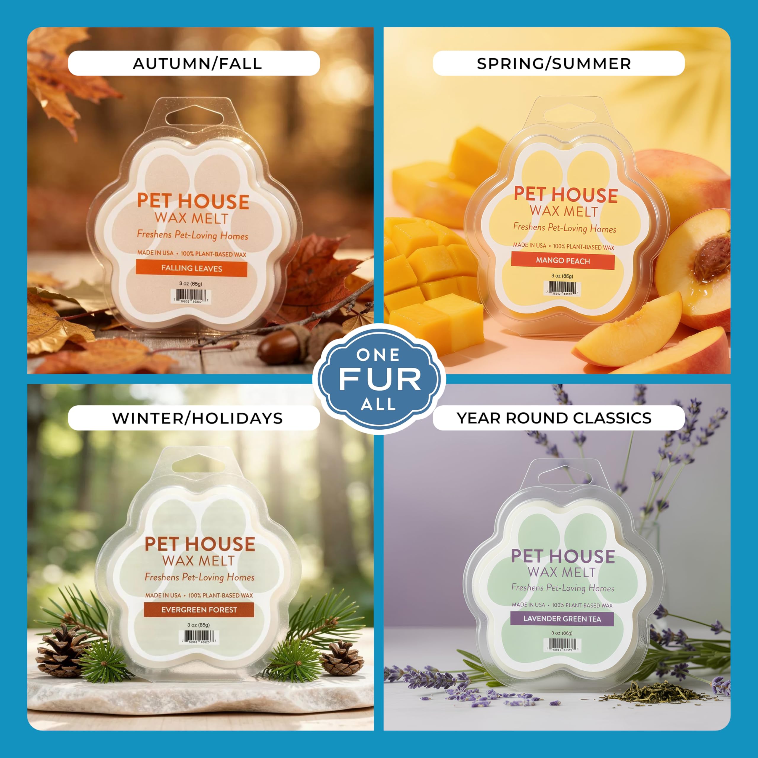One Fur All Pet House: cire végétale sans colorants pour pièce saine