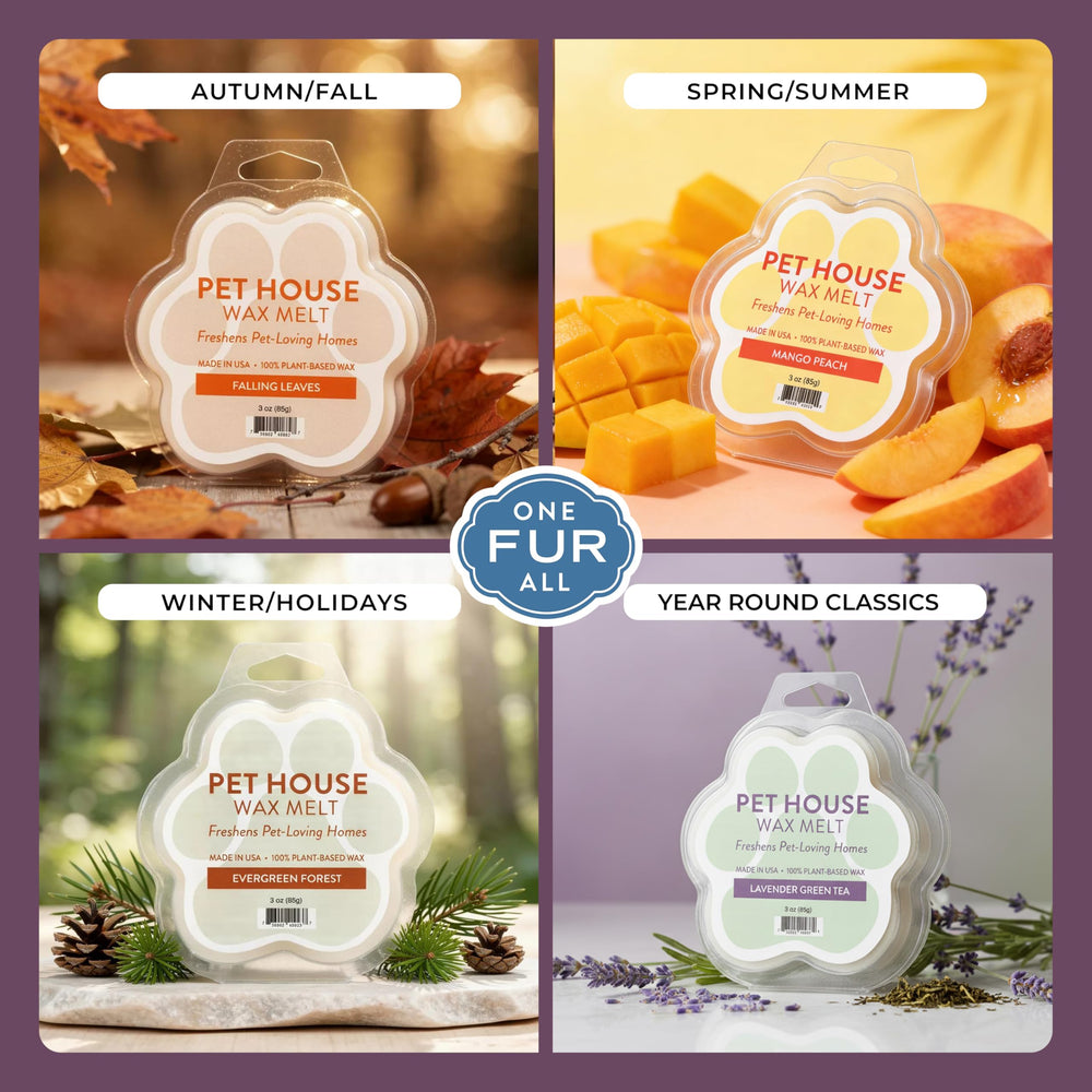 One Fur All Pet House lavande-thé-vert melts cire soja naturelle