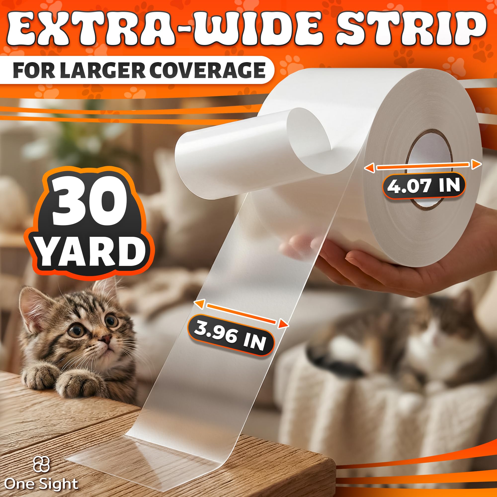 One Sight protection canapé transparente, évite les griffes sans blesser le chat.
