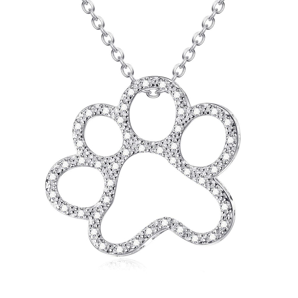 ONEFINITY pendentif patte chien en argent, symbole fidèle pour le look quotidien.