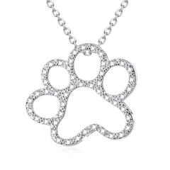 ONEFINITY pendentif patte chien en argent, symbole fidèle pour le look quotidien.