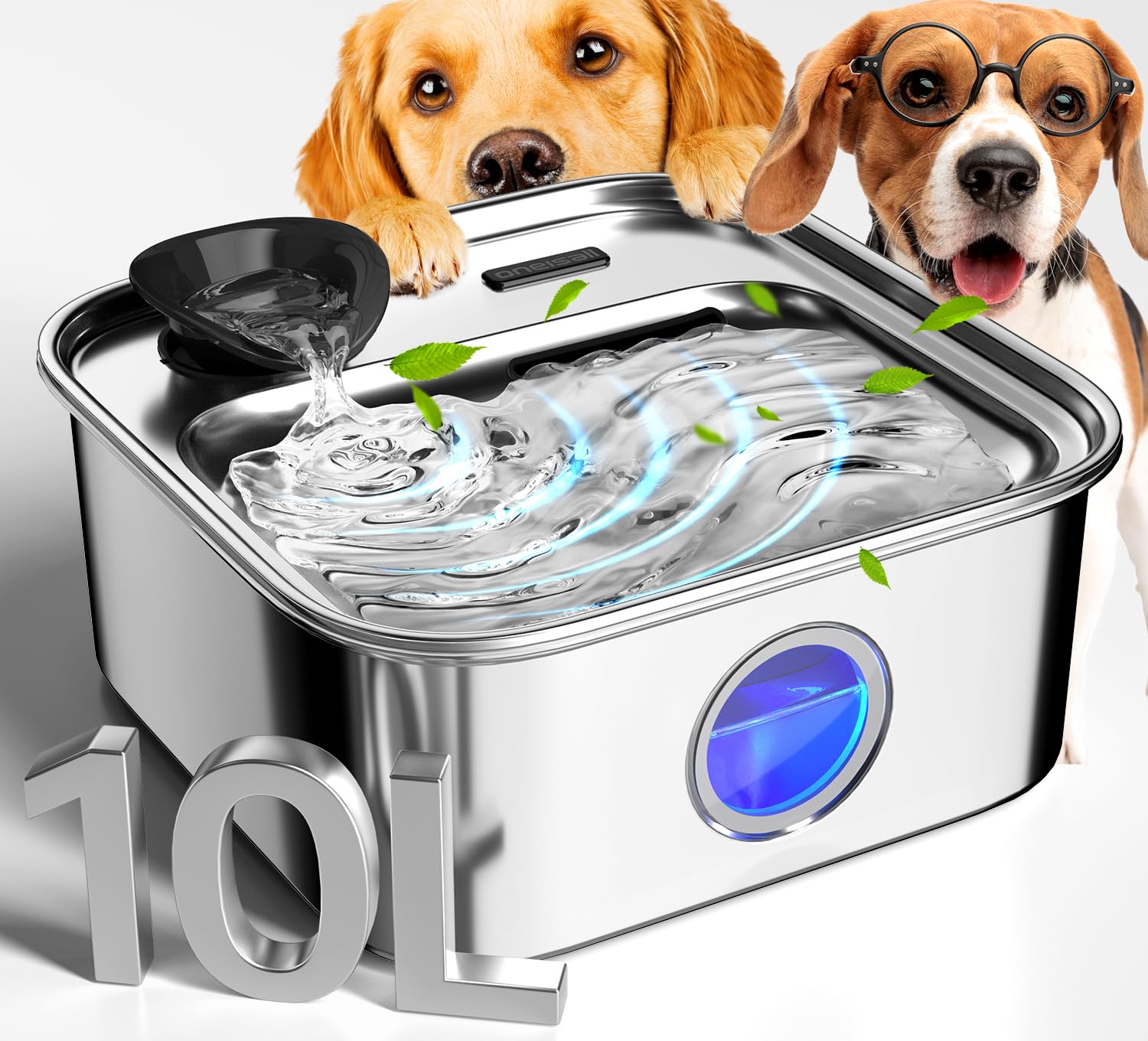 Oneisall capacite 10l pour chien grand: réservoir généreux pour grands chiens.